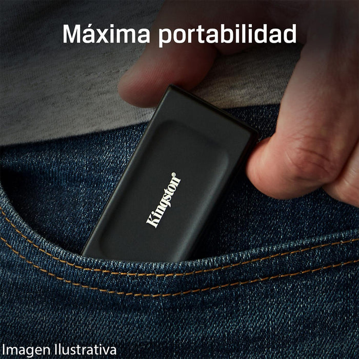 Unidad de Estado Solido SSD Externo 1TB KINGSTON XS1000 USB C 1050/1000 MB/s SXS1000/1000G