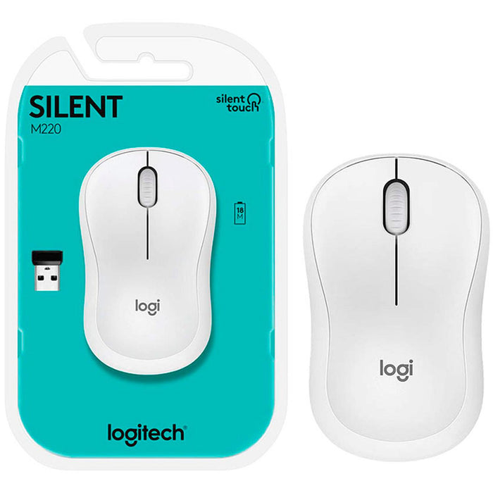 Mouse Inalambrico LOGITECH M220 3 Botones 1000DPI Blanco 910-006125