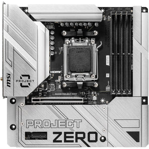 Tarjeta Madre MSI B650M PROJECT ZERO AM5 4x DDR5 2x M.2 PCIe 4.0 USB-C WIFI 6E BT 5.3 Micro ATX