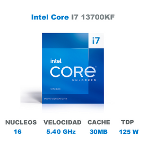 Procesador INTEL Core I7 13700KF 5.40 GHz 16 Core 1700 BX8071513700KF