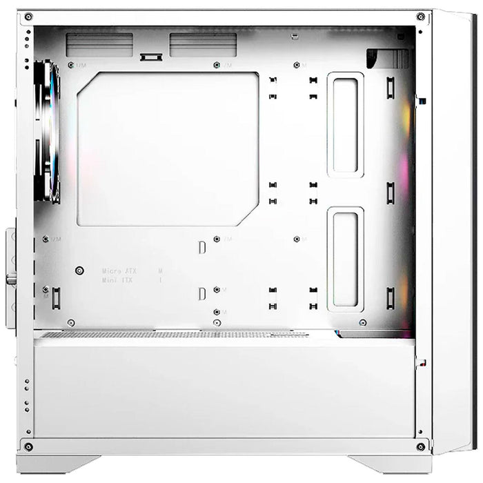 Gabinete Gamer BALAM RUSH CARBONO CRYSTAL 4000C M-ATX Mini Torre 3 Fan ARGB Cristal Templado USB-C Blanco BR-938884