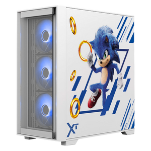 Gabinete Gamer XTREME PC GAMING Sonic Edition Micro Torre Micro ATX 4 Fan USB-C Cristal Templado ARGB Blanco