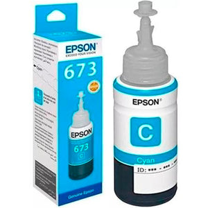 Botella Tinta EPSON T673 L800 L805 L810 L850 L1800 Cyan 70ml T673220-AL