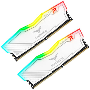 Memoria RAM DDR4 64GB 3200MT/s TEAMGROUP T-FORCE DELTA RGB 2x32GB Blanco TF4D464G3200HC16FDC01