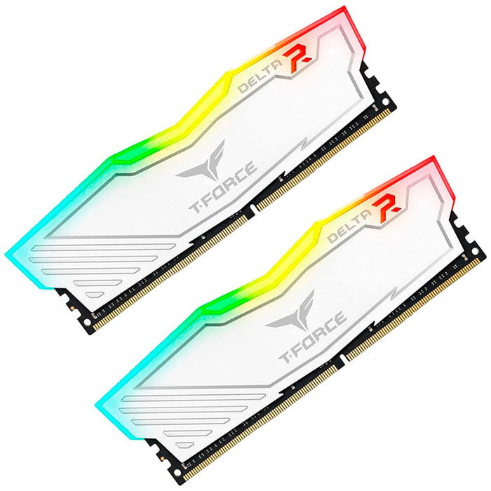 Memoria RAM DDR4 64GB 3200MT/s TEAMGROUP T-FORCE DELTA RGB 2x32GB Blanco TF4D464G3200HC16FDC01