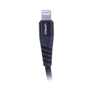Cable Q TOUCH USB a Lightning Nylon Trenzado iPhone 1m Negro QT-006