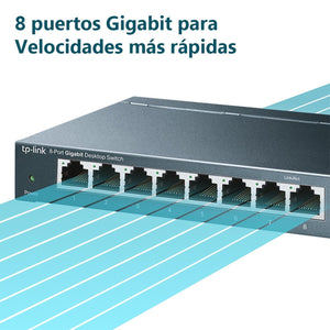 Switch TP-LINK TL-SG108 8 Puertos IEEE Gigabit Ethernet 10/100/1000Mbps