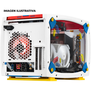 Gabinete Gamer XTREME PC GAMING Lego Edition Mini ITX 3 Fan USB-C Cristal Templado RGB Blanco