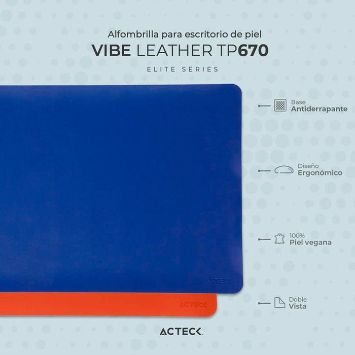 Mouse Pad ACTECK VIBE LEATHER TP670 Antideslizante Doble Vista Azul AC-934527