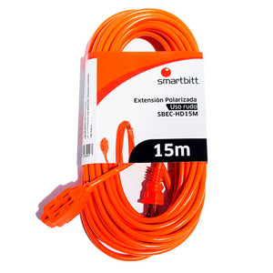 Cable Extensión SMARTBITT Uso Rudo 15 Metros 3 Contactos SBEC-HD15M