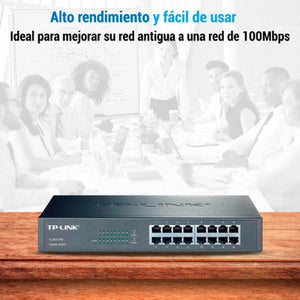 Switch TP-LINK TL-SF1016DS 16 Puertos Fast Ethernet 10/100Mbps