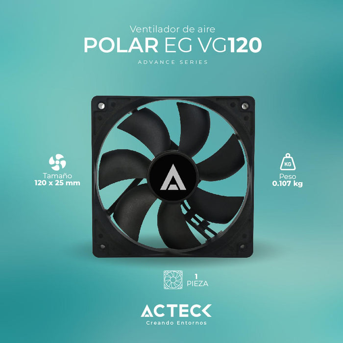 Ventilador ACTECK POLAR EG VG120 120mm 1700RPM Negro Molex AC-938136