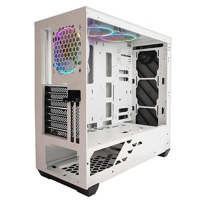 Gabinete Gamer IN WIN 216 E-ATX Media Torre Cristal Templado Blanco IW-CS-216-3ASP120