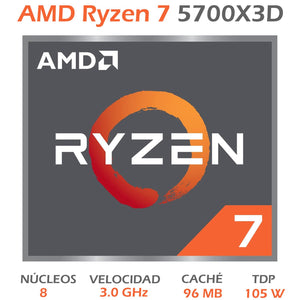 Procesador AMD RYZEN 7 5700X3D 3.0 GHz Octa Core AM4 100-100001503WOF