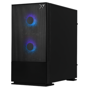 Gabinete Gamer XTREME PC GAMING Air Flow Micro Torre Micro ATX 3 FAN Mesh Cristal Templado ARGB Negro