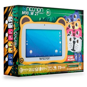 Tablet KIDS NECNON 7 2GB 16GB Bluetooth Android 10.0 Tigre Stand Amarillo M002W-2T