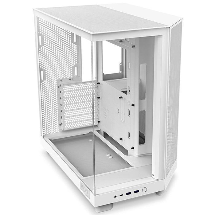 Gabinete Gamer NZXT H6 Flow RGB ATX 3 Fan Cristal Templado USB-C Blanco CC-H61FW-R1