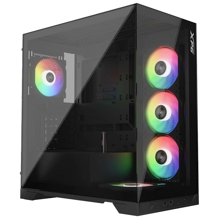 Gabinete Gamer XPG INVADER X ATX Media Torre 5 Fan Cristal Templado USB-C Negro INVADERXMT-BKCWW