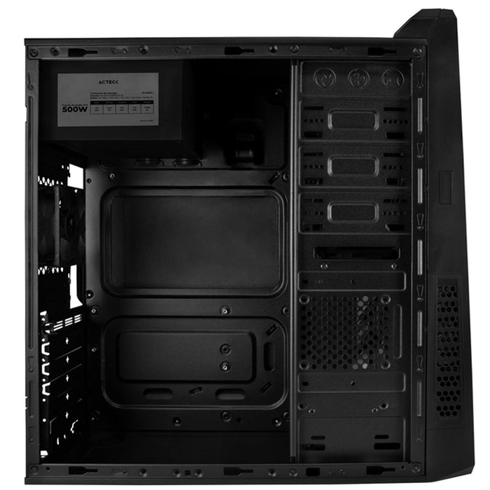 Gabinete ACTECK ROMA GM670 ATX Media Torre Fuente 500W Metal Negro AC-932592