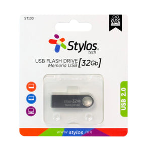 Memoria USB STYLOS 2.0 32GB Metalica Plata STMUSB3B