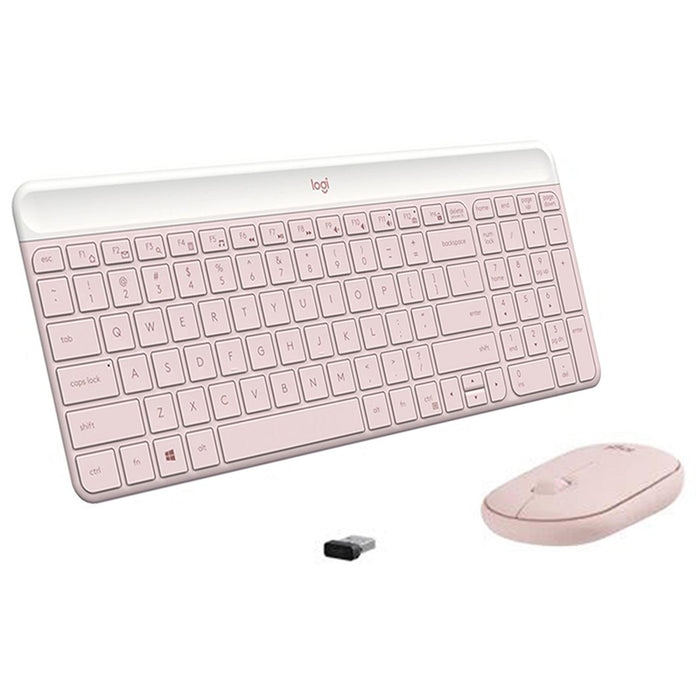 Kit Teclado Mouse LOGITECH MK470 Slim Inalambrico Rosa 920-011312