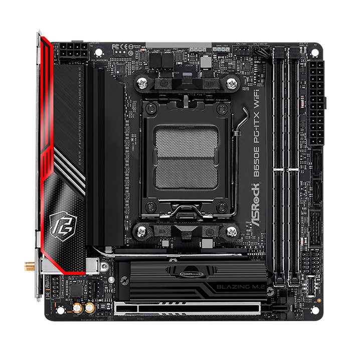 Tarjeta Madre ASROCK B650E PG-ITX WIFI AM5 2x DDR5 2x M.2 PCIe 5.0 USB-C WIFI 6E BT 5.3 Mini ITX