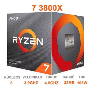 Procesador AMD RYZEN 7 3800X 3.9 GHz 8 Core AM4 Wraith Prism 100-100000025BOX