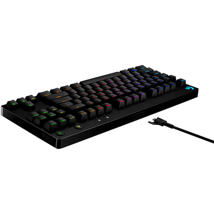 Teclado Gamer LOGITECH PRO RGB Lightsync Mecanico Switch GX Blue Ingles 920-009388