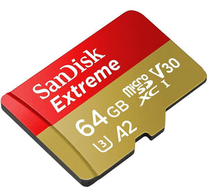 Memoria Micro SD 64GB SANDISK Extreme Clase 10 V30 U3 A2 UTILIZAR
