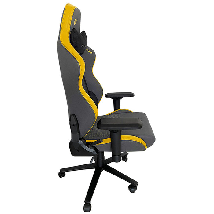 Silla Gamer BALAM RUSH THUNDER COMP Ergonomica Reclinable 180° 150kg Reposabrazos 4D Gris/Amarillo BR-932912