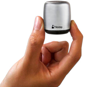 Mini Bocina Nextep Bluetooth Manos Libres Botón para Selfies Plata NE-403