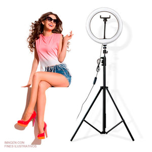 Lampara Selfie Aro de Luz USB Make up Pedestal Video Tik tok