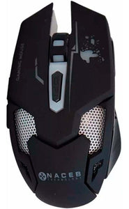 Mouse Gamer NACEB 2400Dpi RGB USB Negro NA-615