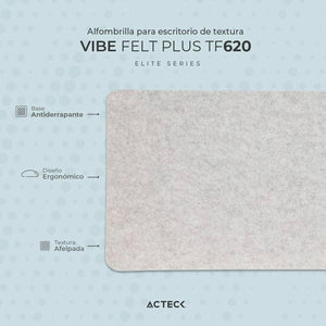 Mouse Pad ACTECK VIBE FELT PLUS TF620 Antideslizante Gris Claro AC-934503