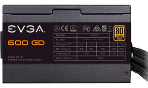 Fuente de Poder PC 600W Gamer EVGA 80 Plus Gold 100-GD-0600-V1