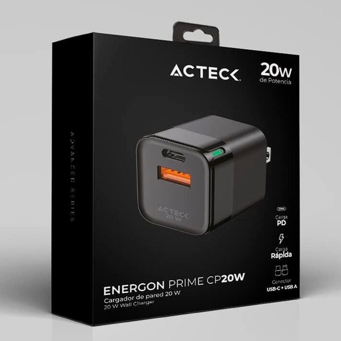 Turbo Cargador ACTECK ENERGON PRIME CP420 USB-C Negro AC-935555