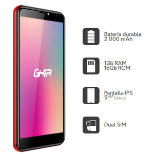 Celular GHIA 1GB 16GB Android 8.1 WiFi BT 5MP 4G DUALSIM L1R