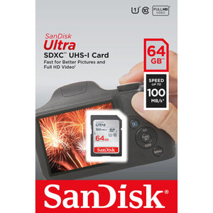 Tarjeta SD 64GB SANDISK Clase 10 Full HD SDSDUNR-064G-GN6IN