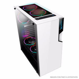 Gabinete Gamer XZEAL XZ130 RGB 3 ventiladores blanco XZCGB06W