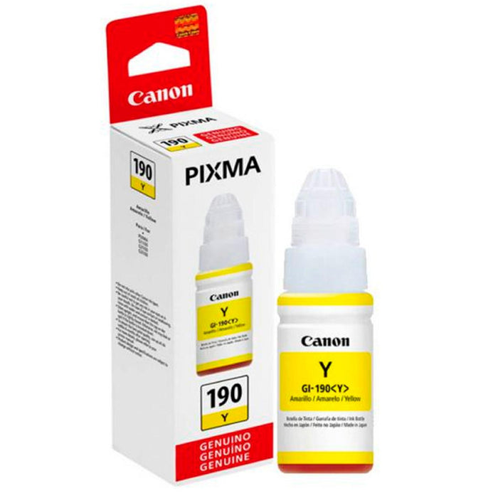 Botella de Tinta CANON PIXMA GI-190Y G1100 G1110 G2100 G2110 G3100 G3110 70ml Amarillo 0670C001AA