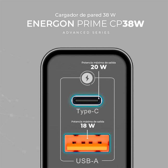 Turbo Cargador ACTECK ENERGON PRIME CP440 USB-C Negro AC-935562