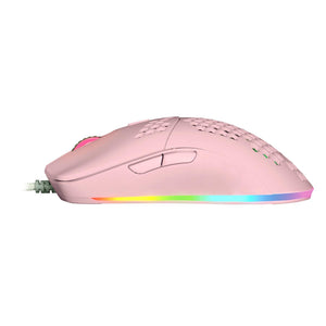 Mouse Gamer GAME FACTOR MOG601 RGB 16000 DPIS 7 Botones ROSA MOG601-PK