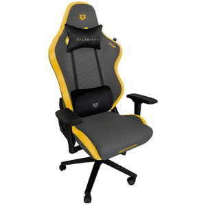 Silla Gamer BALAM RUSH THUNDER COMP Ergonomica Reclinable 180° 150kg Reposabrazos 4D Gris/Amarillo BR-932912