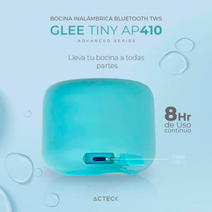 Bocina Portatil ACTECK GLEE TINY AP410 Inalambrica Resistente al agua Tws Azul AC-935067