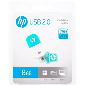 Memoria USB 2.0 HP V175W 8GB Goma Blanco Azul HPFD175W-08