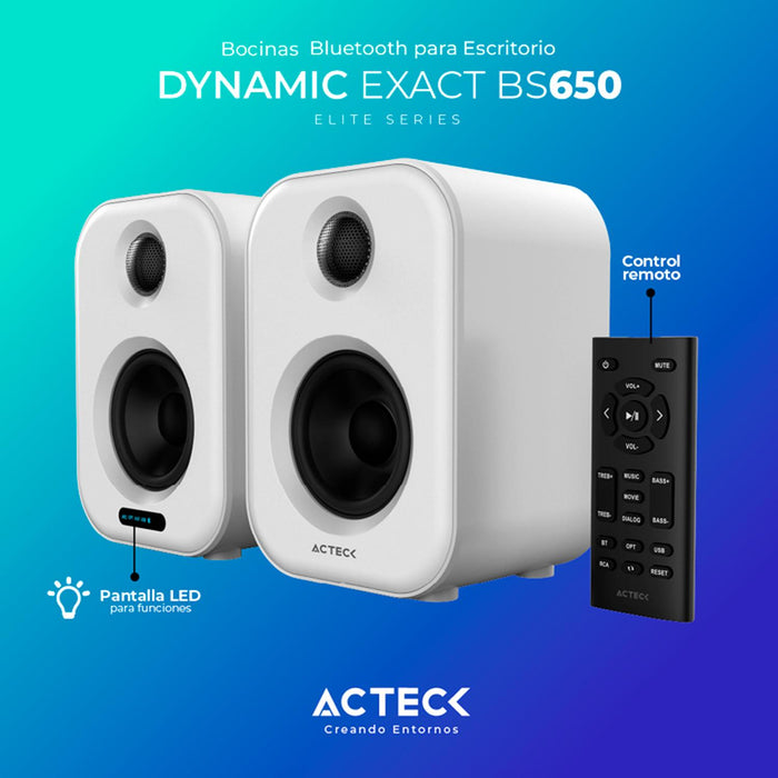 Bocinas ACTECK DYNAMIC EXACT BS650 Inalambrica 50W RMS USB Blanco AC-935883