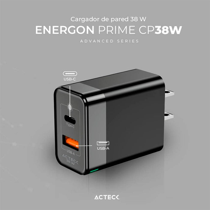 Turbo Cargador ACTECK ENERGON PRIME CP440 USB-C Negro AC-935562