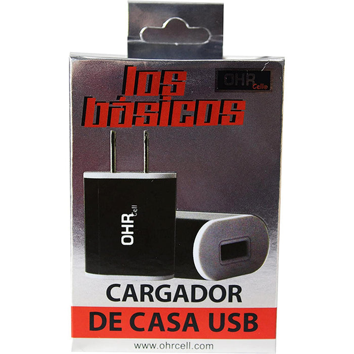 Adaptador Viajero OHR CELL LOS ESENCIALES USB 1000mAh Carga Rapida