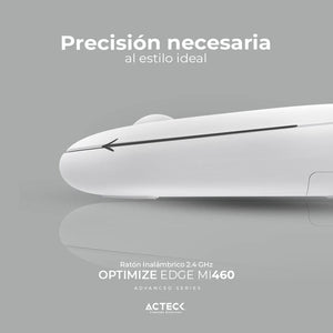 Mouse ACTECK OPTIMIZE EDGE MI460 1500dpi 2 Botones Inalambrico USB 2.4 Ghz Blanco AC-934114