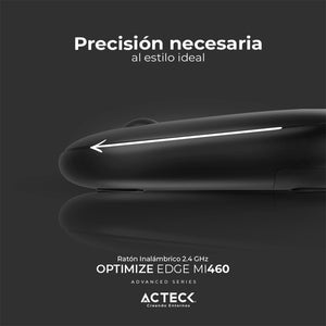 Mouse ACTECK OPTIMIZE EDGE MI460 1500dpi 2 botones Inalambrico USB 2.4 Ghz Negro AC-934091